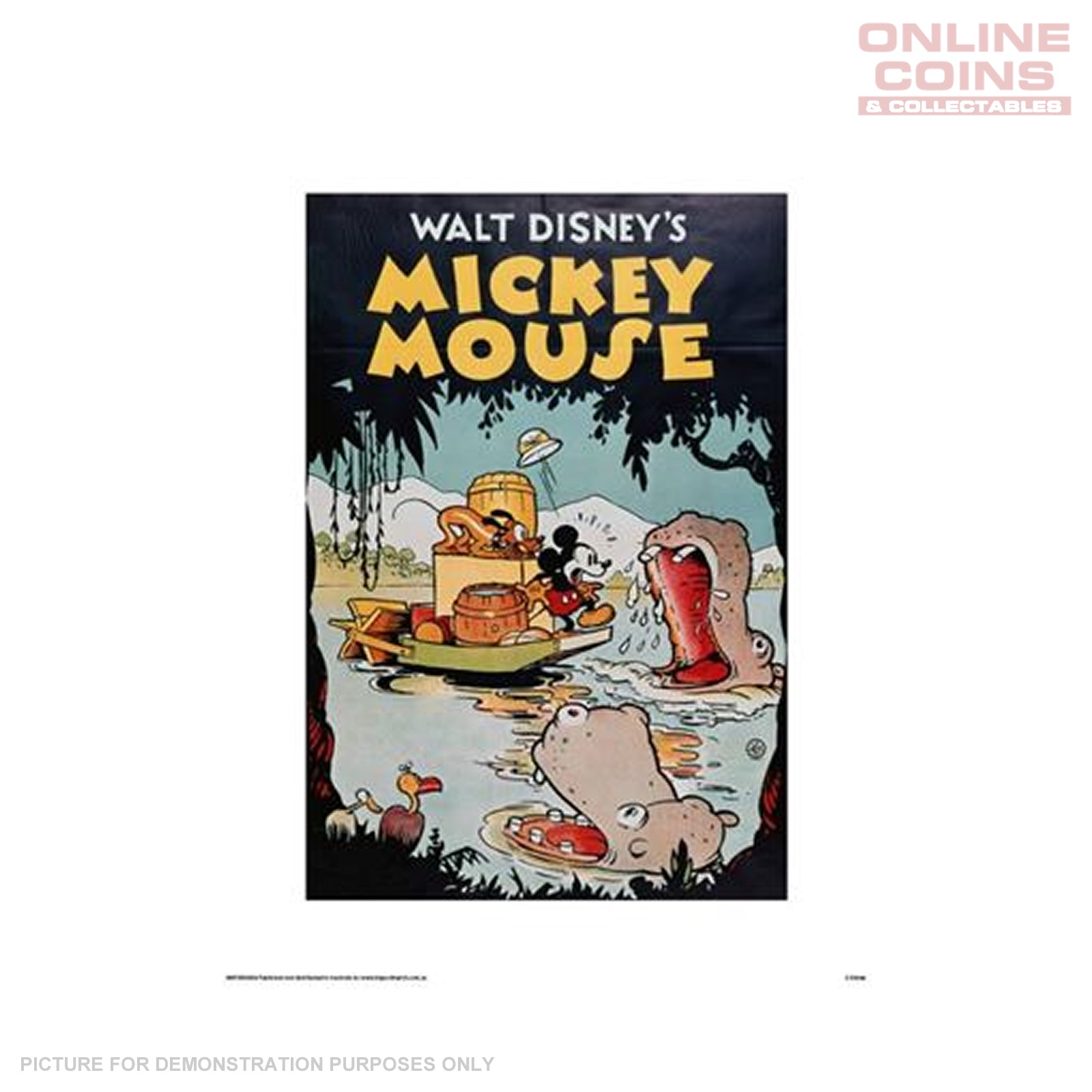 Disney Officially Licensed Art Print - Mickey & Hippos